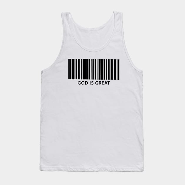 God is Great Bar Code Tank Top by DiegoCarvalho